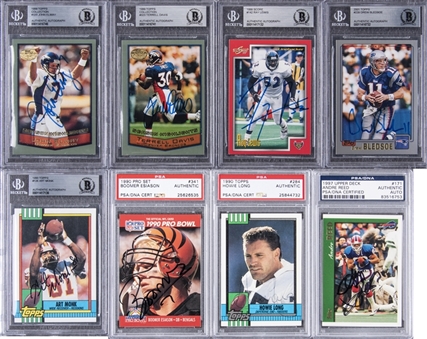 1990-2011 Topps and Assorted Brands Football Signed Cards Collection (74) Including Hall of Famers 